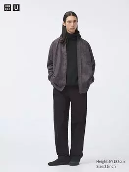 Широкие брюки-чинос длинные Uniqlo, цвет 09 черный