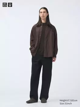 Широкие брюки-чинос Uniqlo, цвет 09 черный