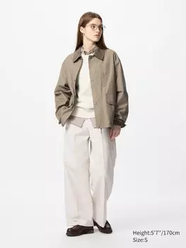 Широкие брюки-чинос Uniqlo, цвет 30 бежевый