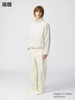 Широкие брюки-чинос Uniqlo, цвет 30 бежевый
