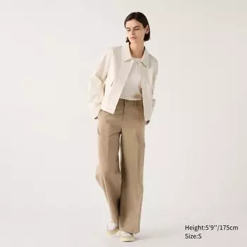Широкие брюки-чиносы UNIQLO, бежевый