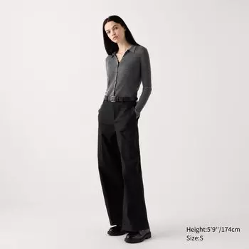 Широкие брюки-чиносы UNIQLO, черный