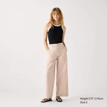 Широкие брюки-чиносы UNIQLO, розовый