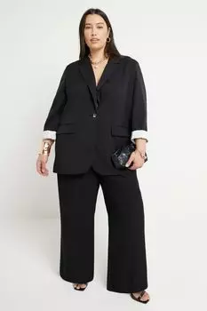 Широкие брюки Curve со складками River Island, черный
