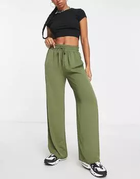 Широкие брюки цвета хаки ASOS DESIGN