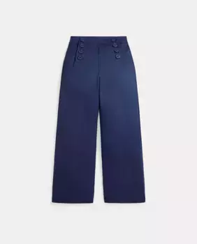 Широкие брюки для девочек на пуговицах Polo Ralph Lauren, тёмно-синий
