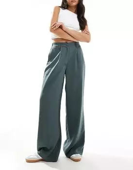 Широкие брюки для папы цвета бензиново-голубой ASOS DESIGN