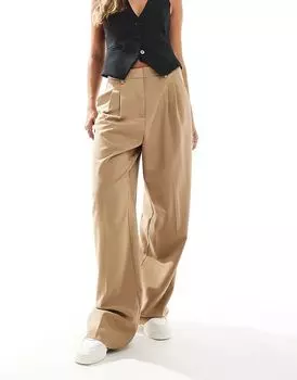 Широкие брюки для папы цвета верблюжьей шерсти Vero Moda