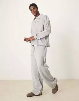 Широкие брюки-джоггеры ASOS DESIGN серого меланжевого цвета — часть комплекта