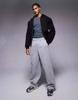 Широкие брюки-джоггеры Bershka серого цвета