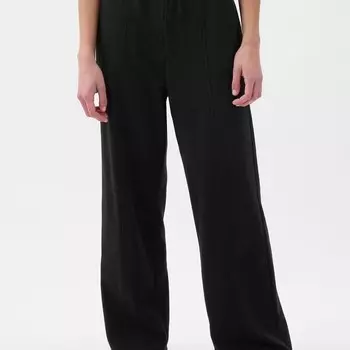 Широкие брюки-джоггеры из флиса с вышитым логотипом Gap, черный