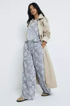 Широкие брюки джоггеры Petite Snake River Island, серый