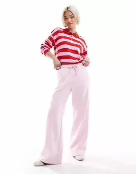 Широкие брюки-джоггеры Pimkie на шнурке нежно-розового цвета