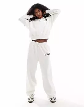Широкие брюки-джоггеры Polo Ralph Lauren Co-ord в кремово-белом цвете