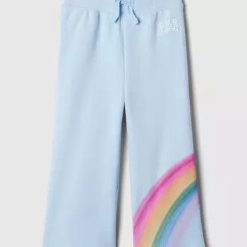 Широкие брюки-джоггеры с завязками и логотипом Gap, голубой