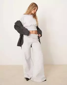 Широкие брюки-джоггеры со сборками на поясе серого цвета ASOS DESIGN