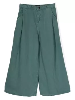 Широкие брюки Emporio Armani Kids, зеленый