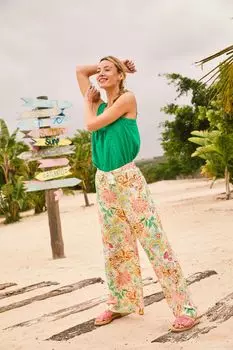 Широкие брюки Faye Paradise с цветочным принтом FatFace Fat Face