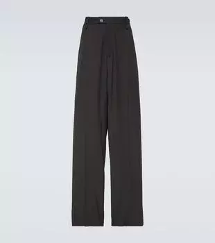 Широкие брюки фигурного кроя из смесовой шерсти Balenciaga, черный