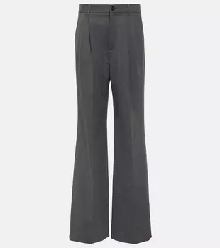 Широкие брюки flavie из смесовой шерсти Nili Lotan, серый