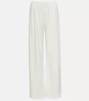 Широкие брюки gala из двойного кади The Row, черный