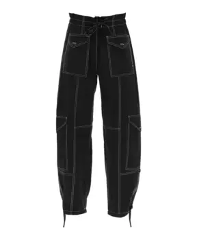 Широкие брюки Ganni, черный