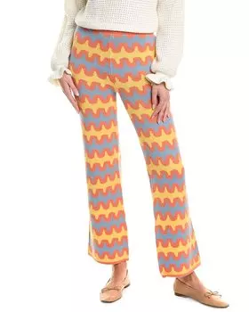 Широкие брюки Gracia, связанные крючком, в рубчик, оранжевый