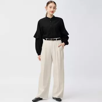 Широкие брюки GU, натуральный