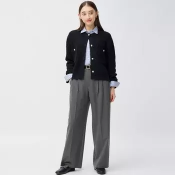 Широкие брюки GU, серый