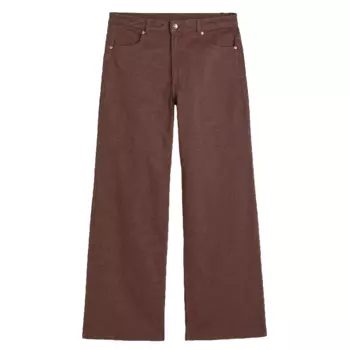Широкие брюки H&amp;M Wide-leg Twill, коричневый