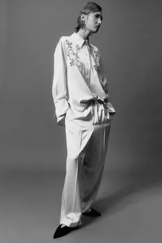 Широкие брюки H&M, бежевый