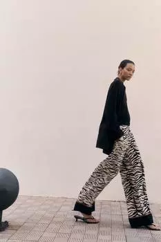 Широкие брюки H&M, мультиколор