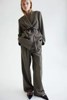 Широкие брюки H&M, серый