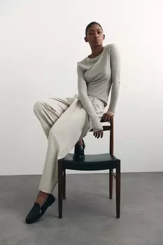 Широкие брюки H&M, серый