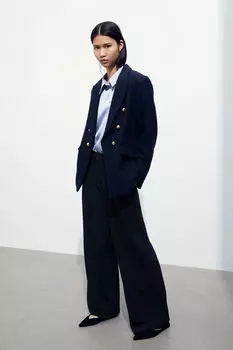 Широкие брюки H&M, синий