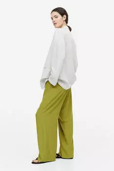 Широкие брюки H&M, зеленый