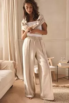 Широкие брюки из 100% хлопка Next, экрю