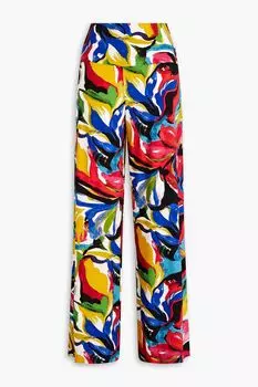 Широкие брюки из эластичного джерси с принтом NORMA KAMALI, разноцветный