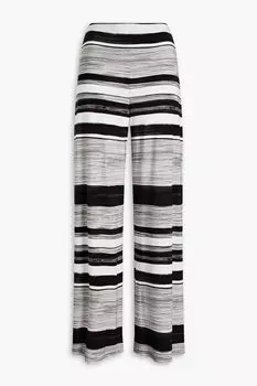 Широкие брюки из эластичного джерси в полоску NORMA KAMALI, серый