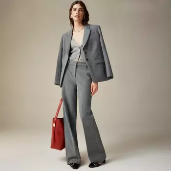 Широкие брюки из эластичной ткани подходящей для всех сезонов. J.Crew, черный