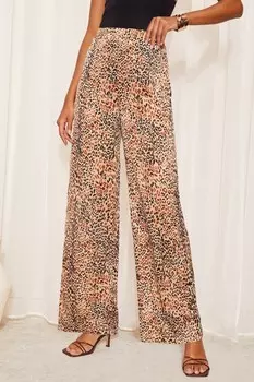 Широкие брюки из атласа с эластичной талией Friends Like These, коричневый