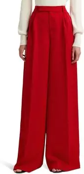 Широкие брюки из атласного крепа со складками LAUREN Ralph Lauren, цвет Martin Red