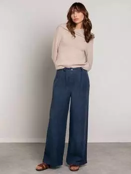 Широкие брюки из чистого льна Celtic & Co., темно-синий