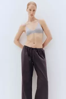 Широкие брюки из джерси H&M, серый