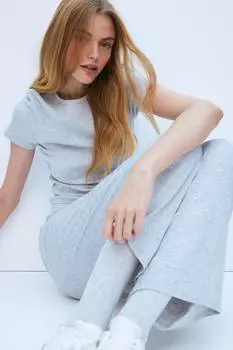 Широкие брюки из джерси H&M, серый