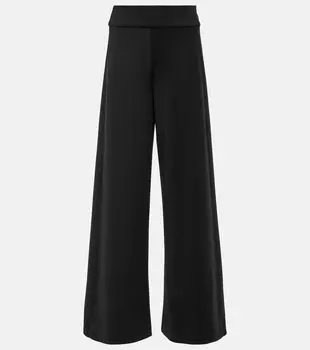 Широкие брюки из джерси с высокой посадкой levante Max Mara, черный