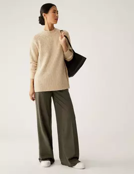 Широкие брюки из джерси стрейч Marks & Spencer