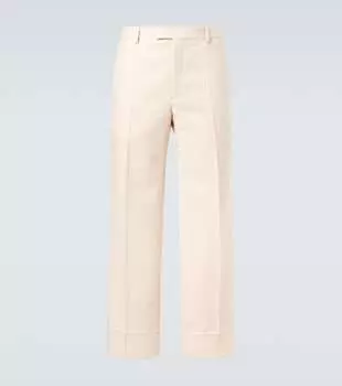 Широкие брюки из габардина с шерстью Valentino, Burro