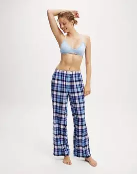 Широкие брюки из хлопка: фланели в сине-розовую клетку Томаса Cotton:On