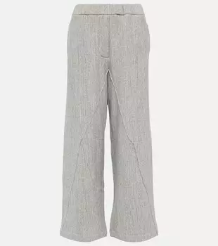 Широкие брюки из хлопка с высокой посадкой puzzle Loewe, серый